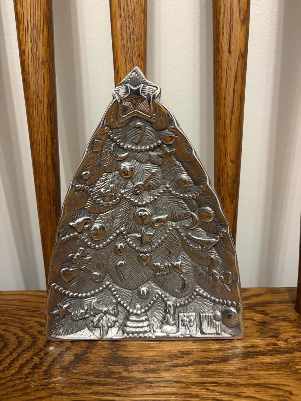 International Silver Christmas Tree Dish Pewter Metal Holiday Decor